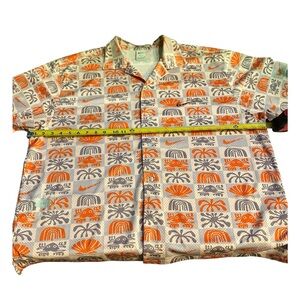 Nike Men's Orange and Gray Patterned Shirt